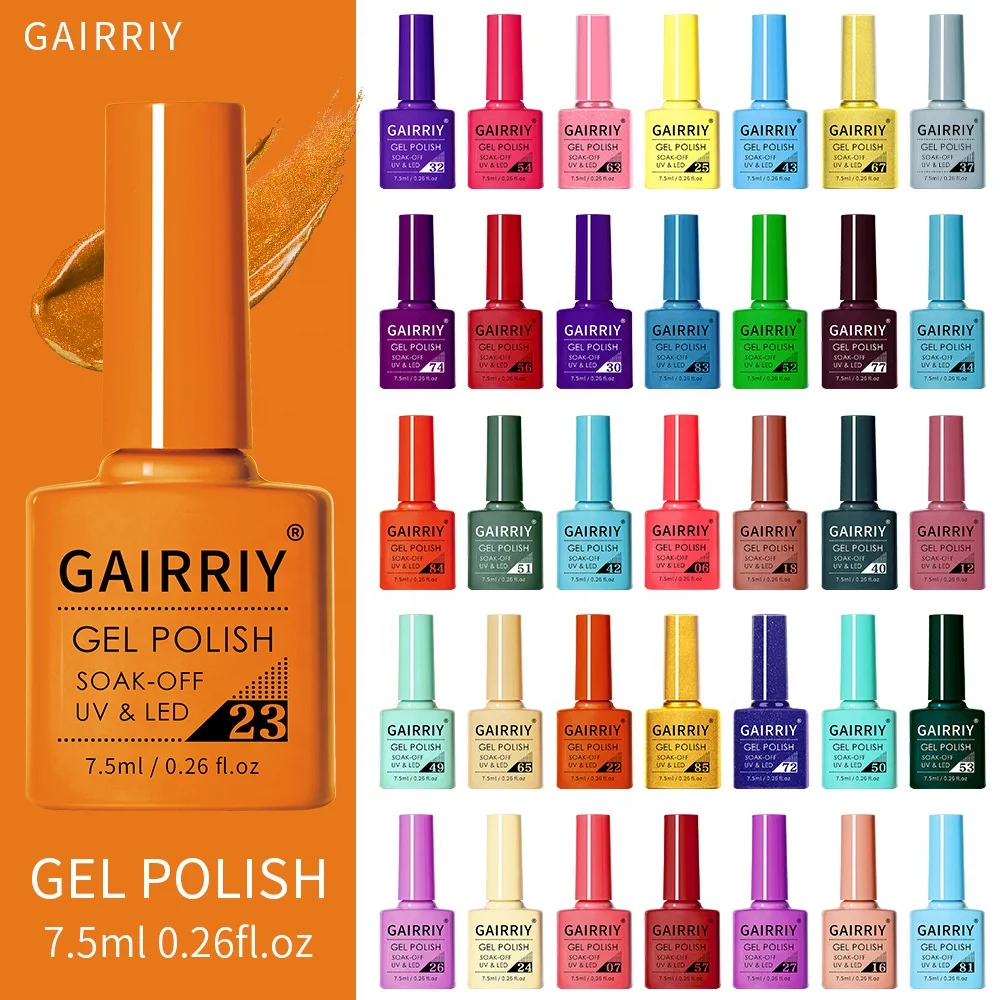 GAIRRIY Private Brand UV LED Nail Gel Polish 7.5ml One Bottle One Color 80 Color Model Salon Art Extension Wholesale Custom Logo