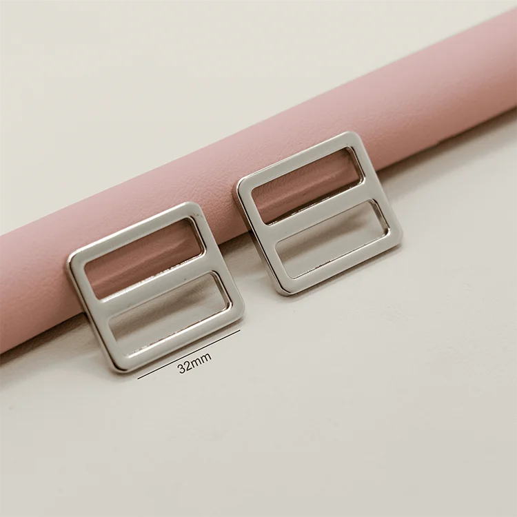 Hot Selling Hollowed-Out Rectangular Metal Slider Buckle for Bags Zinc Alloy Adjuster