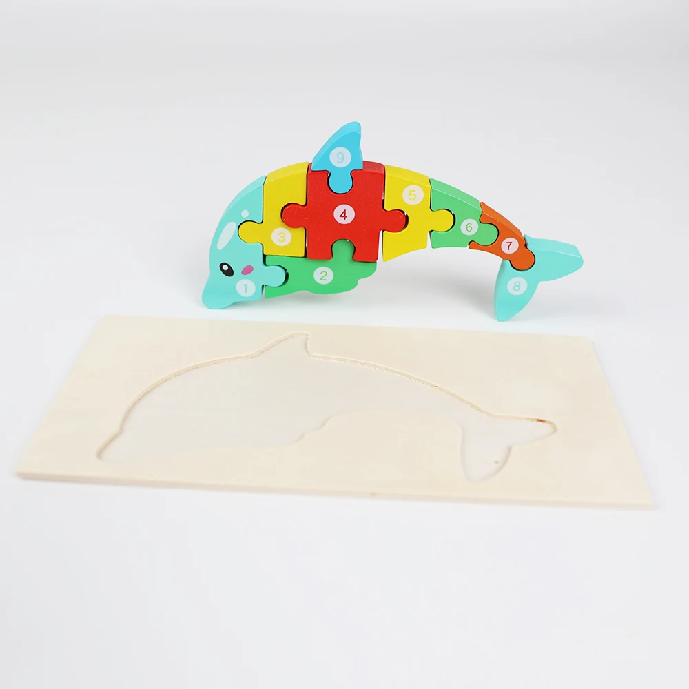 Hot Sale Unisex 3D Wooden Snake Puzzle Number Beads Game Educational Toy for Learning Jigsaw Puzzle