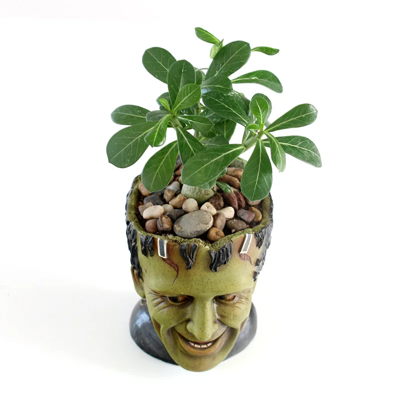 Resin Made Funny Indoor Succulent Plants Pots Pen Holder with Drainage Hole Large Opening for Plants Flower Pots & Planters