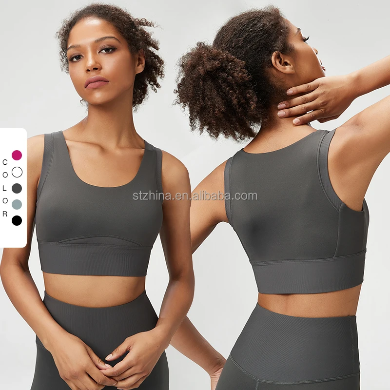 Wholesale Yoga Bra Plus Size Extended Hem Wicking Moisture And Sweat Sports Removable Cotton Cup Shockproof Vest Sports Bra