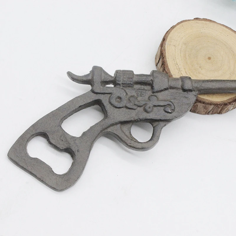 Factory Free Customized Cast Iron Metal Gun  Beer Bottle Opener Wholesale Cheap bar Wedding Decoration Home Decor Kitchen