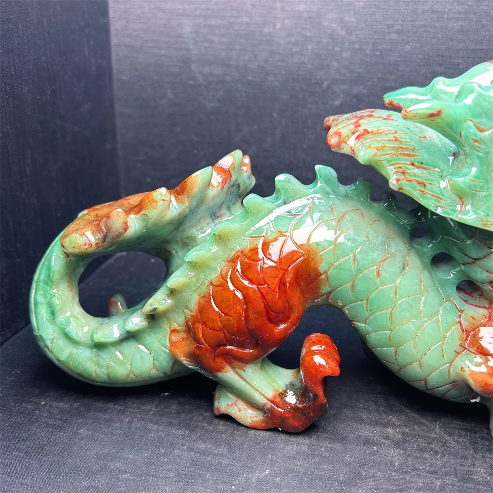 Customization carving wholesale Crystal Crafts new product Stone Xiuyu dragon sculpture For feng shui for Gift