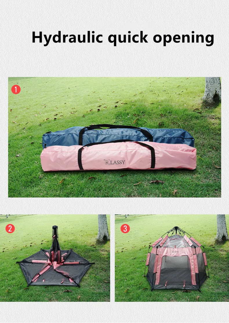 CHANODUG High Quality Double Layer Automatic Hydraulic Indoor Outdoor House Shaped Family Adult Kids Tent