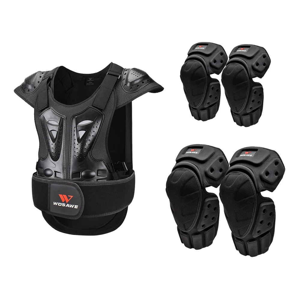 WOSAWE Adult Motorcycle Armor Suit Skate Racing Skiing Skateboard Jacket Armor Knee Elbow Set