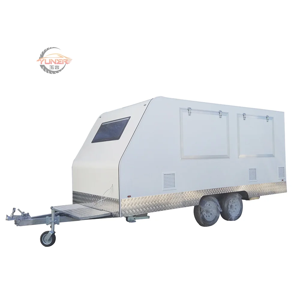 Factory Outlet Low Price Multifunctional FRP Square Trailer Food Truck Mobile Food Cart for Fried Chicken