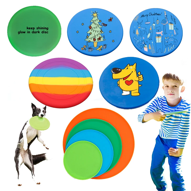 Custom logo&color soft silicone flying disk rainbow colorful Ultimate Frisbeed for Adult