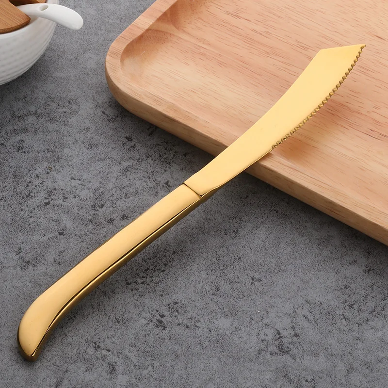 Tableware Non Rust Golden Copper Stainless Steel Durable Steak Knife for Food
