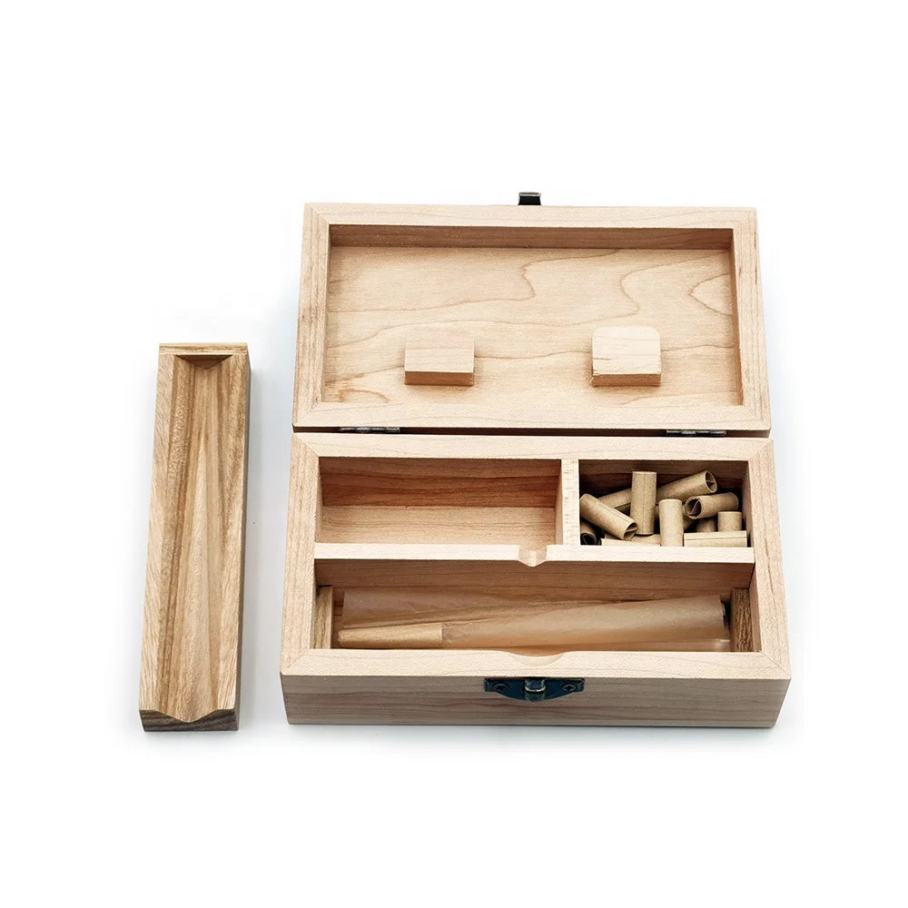 Custom Classic Bamboo Tobacco Herb Stash Box Wood Stash Box for Smoking Accessory