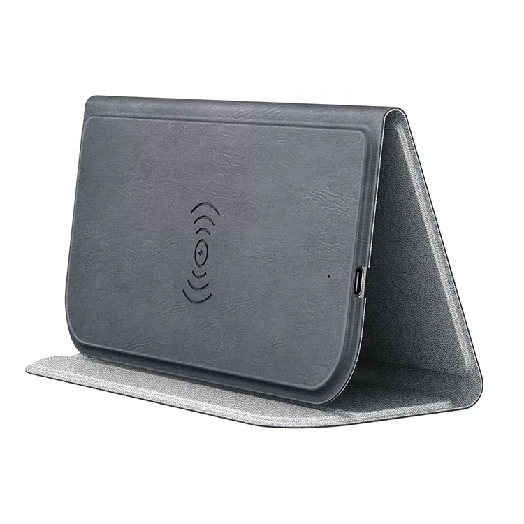 2 In 1 New Product 15w 10w 7.5w 5w 2 In 1 Fast Charging Gaming Pu Foldable Mouse Pad Wireless Charger For HUAWEI IPhone SUMSUNG