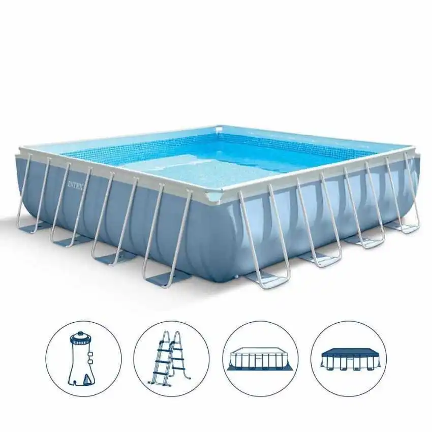 Litong Custom large tarpaulin pond metal frame pool durable family rectangular pvc swimming pool