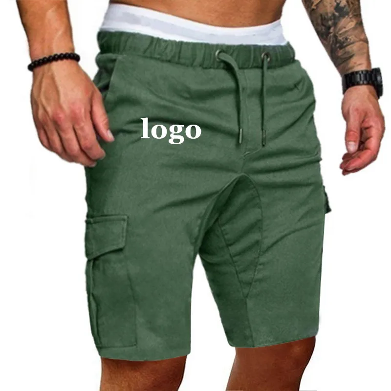 
2021 Summer New Custom Logo Casual Streetwear Cargo Shorts Big Pocket Mens Shorts Polyester Shorts 