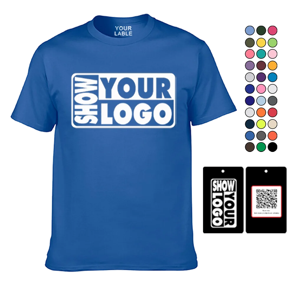 20 pcs minimum order mixed size free labels print and hang tags 100% American cotton custom t-shirt with company logo