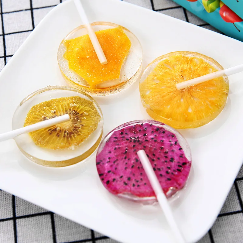 
30g New Design Fruit Flavor Handmade Fruit Sandwich Lollipop Healthy Snacks 