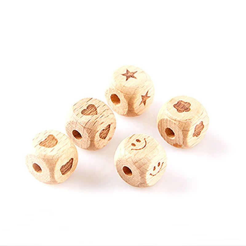 Beech Wood Single Alphabet beads english letter arabic numerals numbers month date wooden beads for jewelry making