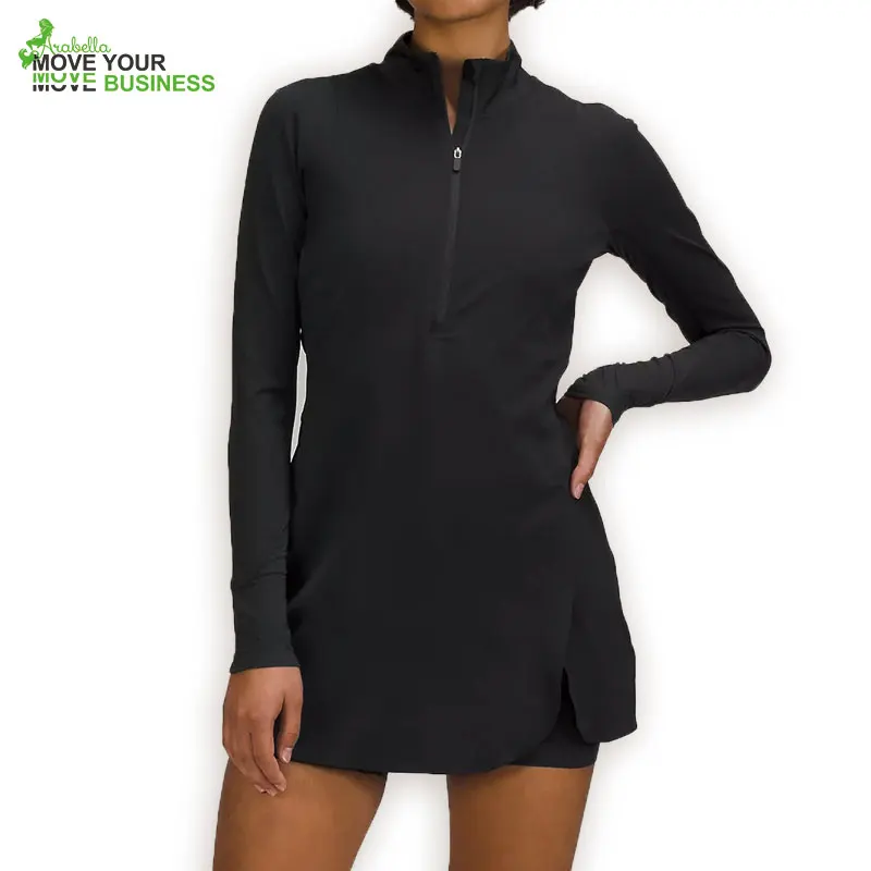 Arabella 2024 Custom Logo Women UPF 50 Slim Fit Weightless Breathable Long Sleeve Polo Tennis Dress Golf
