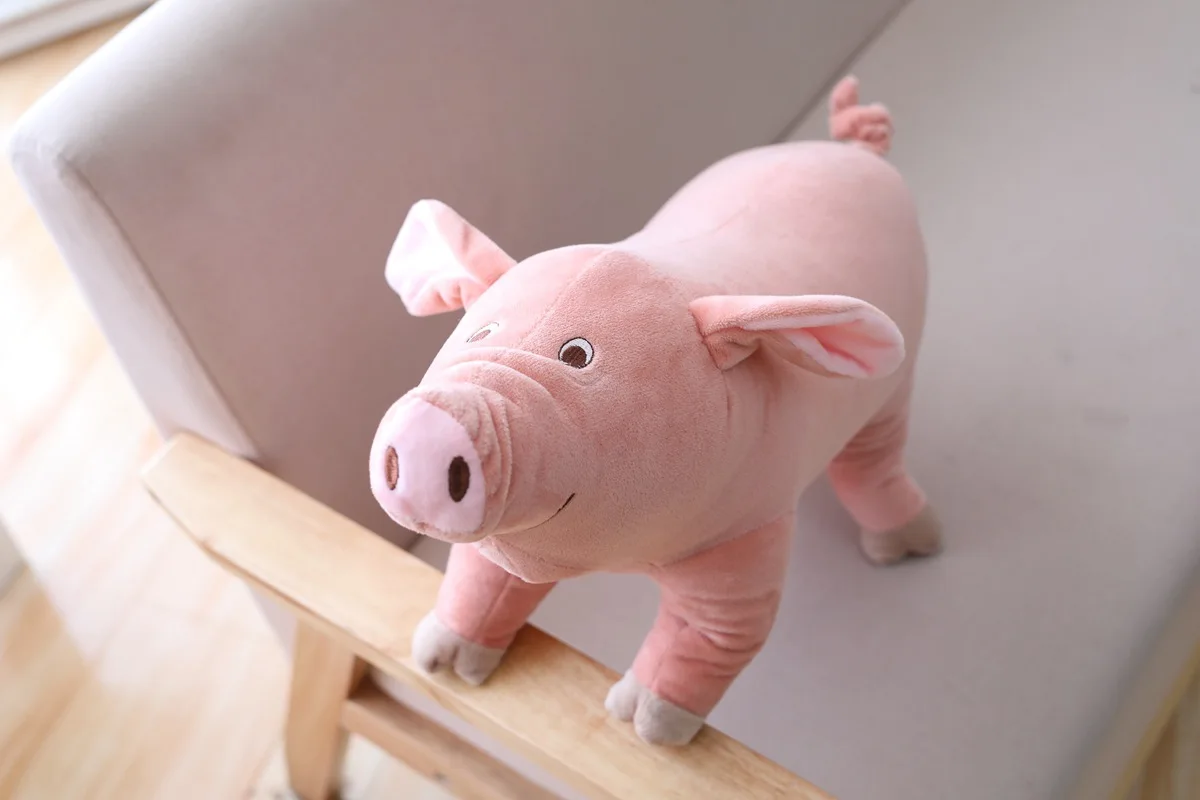 Оптовая продажа настоящая как розовая свинка плюшевая жевательная игрушка для домашних животных собака мягкая ферма животное из мультфильма игрушка-подушка свиньи