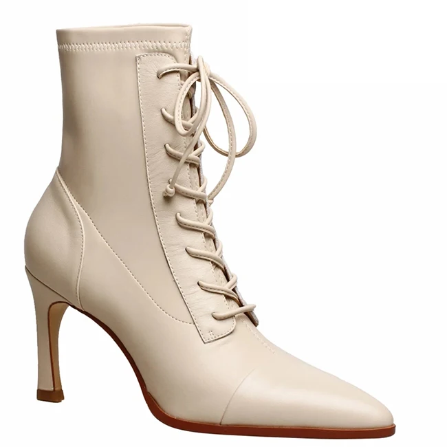 
Lady Party Casual Woman Sexy Fashion Ankle Boots Thin Heels Pointed Toe Autumn Winter Lace Up Shoes 