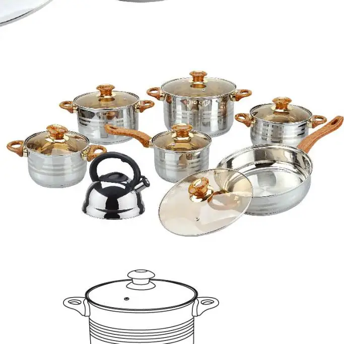 Made In China Masterclass Premium Cookware Kitchen Silicone Cooking Utensils Set Cookware NonStick Cookware Set