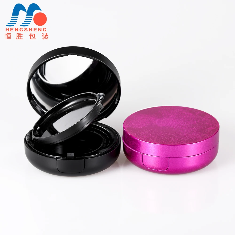 
Hengsheng factory wholesale custom empty BB cream air cushion foundation case with puff and mirror 