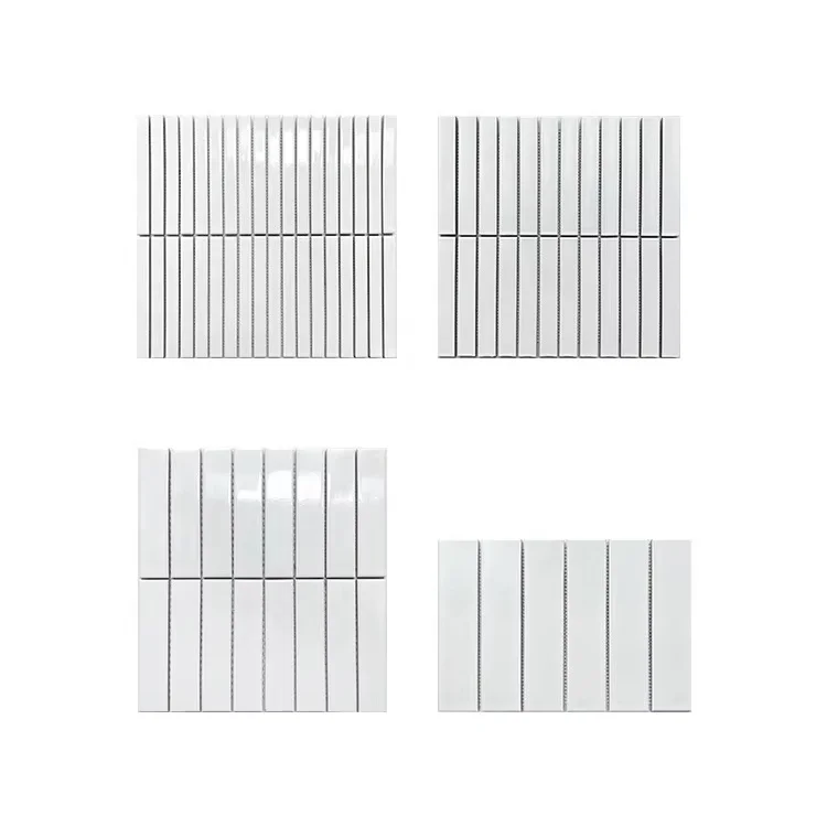 Hot Sale Bathroom Shower Kitchen Backsplash Wall Glazed Ceramic Stackbond Strip Kitkat Finger Tiles Mosaic
