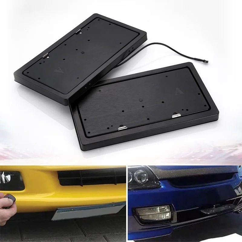 electric stealth vehicle license plates flip cover retractable car license plate frame with remote control