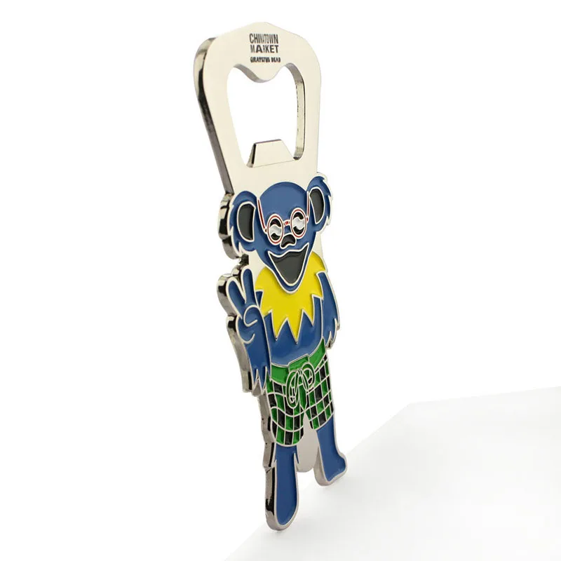 Customized logo die cast soft enamel cute animal metal bottle opener
