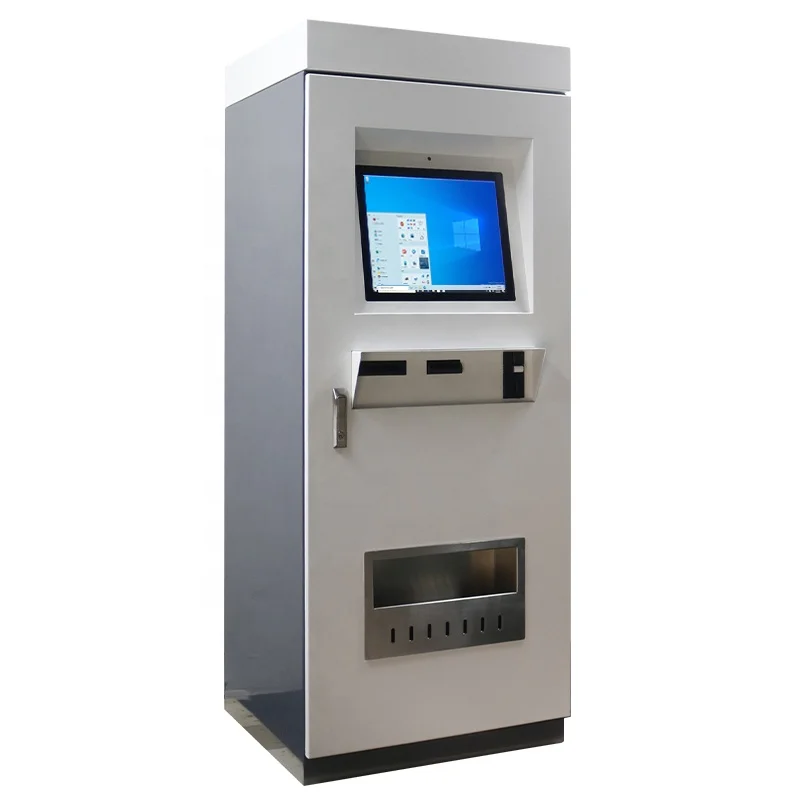 Drive through Payment kiosk cash and card automatic self payment machine  Multi touch screen self payment outdoor kiosk