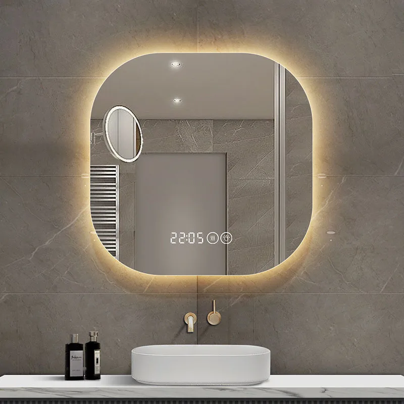 Custom 36inch IP44 Frameless Modern Square LED Bathroom Mirror Light Backlit Wall-Mount Illuminated with Aluminum Lenses