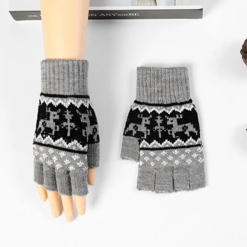 Fashionable knitted winter fingerless soft and warm high-quality acrylic gloves