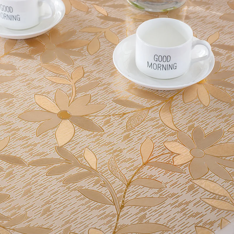 
Thickened colored soft glass plastic PVC table cloth rectangular household disposable oil-proof 