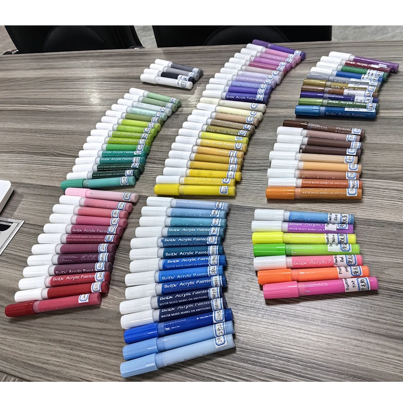 Wholesale Custom OEM 95 colors Acrylic paint marker pens Rich Pigments Ideal for Beginners and Artists