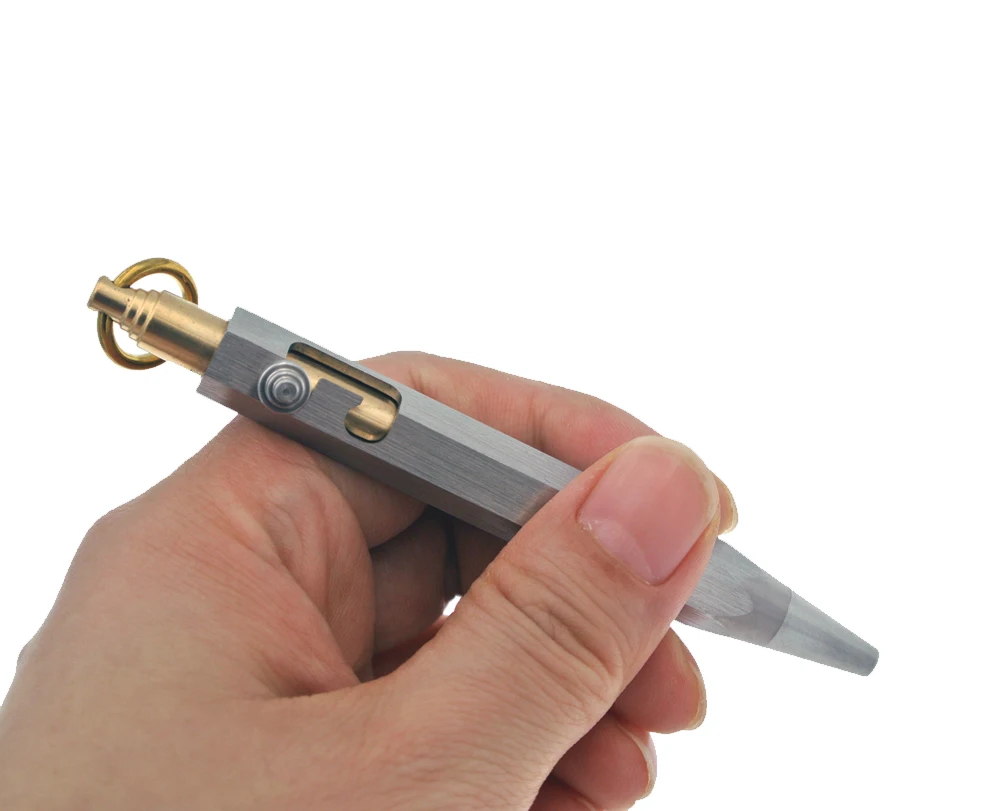 Stainless Steel Copper Bolt Action Gel Pen Mini Metal Tactical Rollerball Pens
