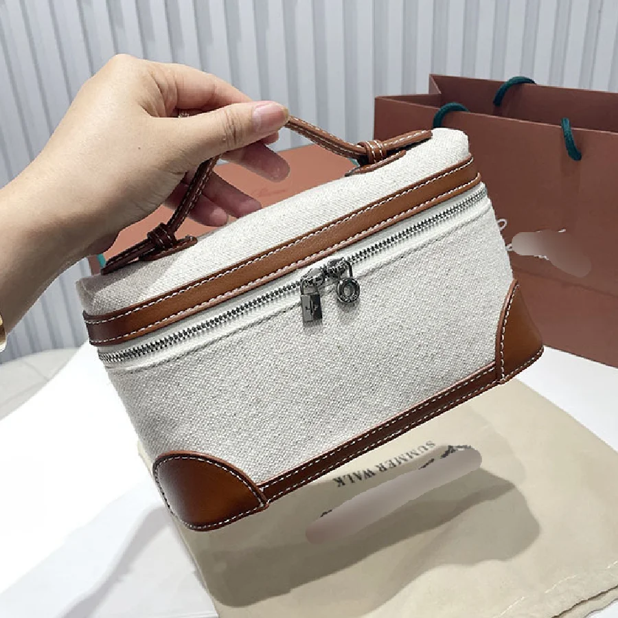 2023 New Leather Lunch Box Bag Gigi Same Style Piana Litchi Pattern Cowhide Handbag Simple Shoulder Bag for Women