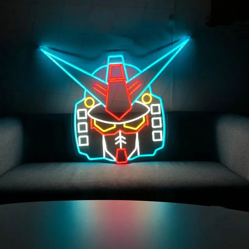 NO MOQ Gundam Robot Anime Japanese Machine Suit Robot For Bedroom Game Room Decor kids Gifts gundam neon light box neon symbols