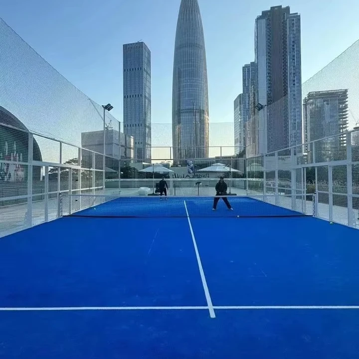 Enlio Customization Chinese Padel Tennis Court with PU artificial grass cancah de paddle tennis court