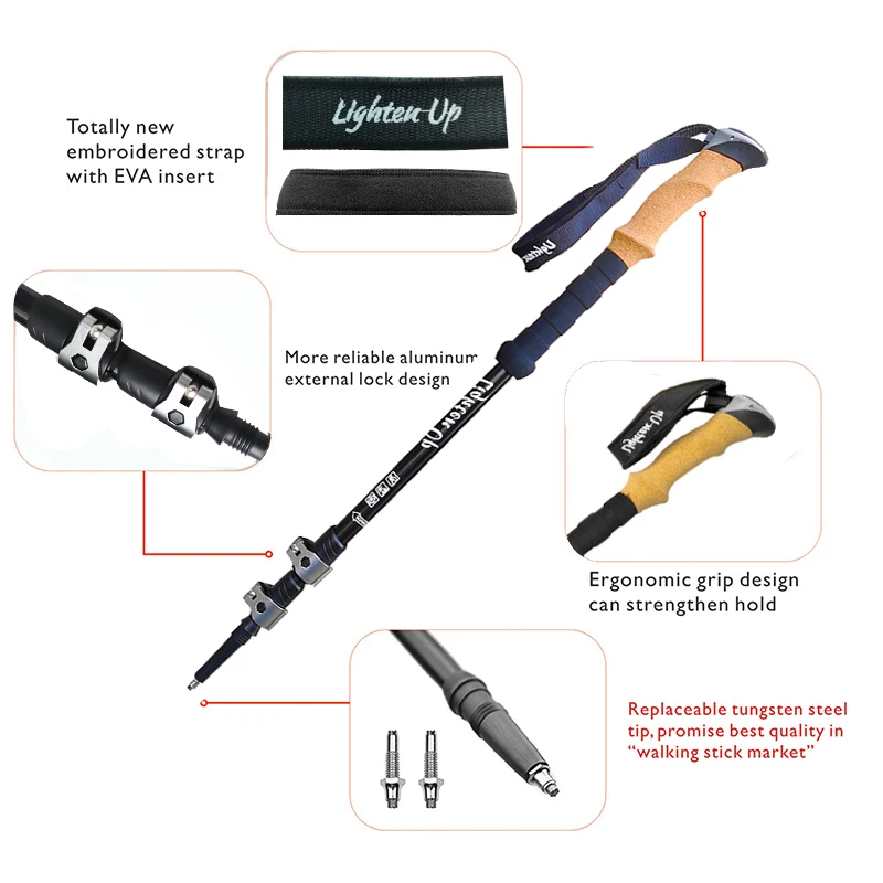 2022 Wholesale Telescoping Walking Poles pole Stick