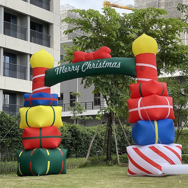 Christmas Giant Inflatable Arch 13.7ft X 10.3ft Outdoor Blow Up Advertising Yard Lawn Party Decoration Inflatable Archway