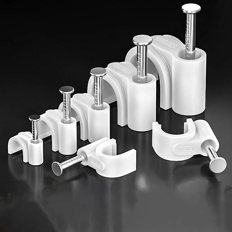 Guaranteed Quality White 10mm Wire Clips Fastener Circle Cable Clips