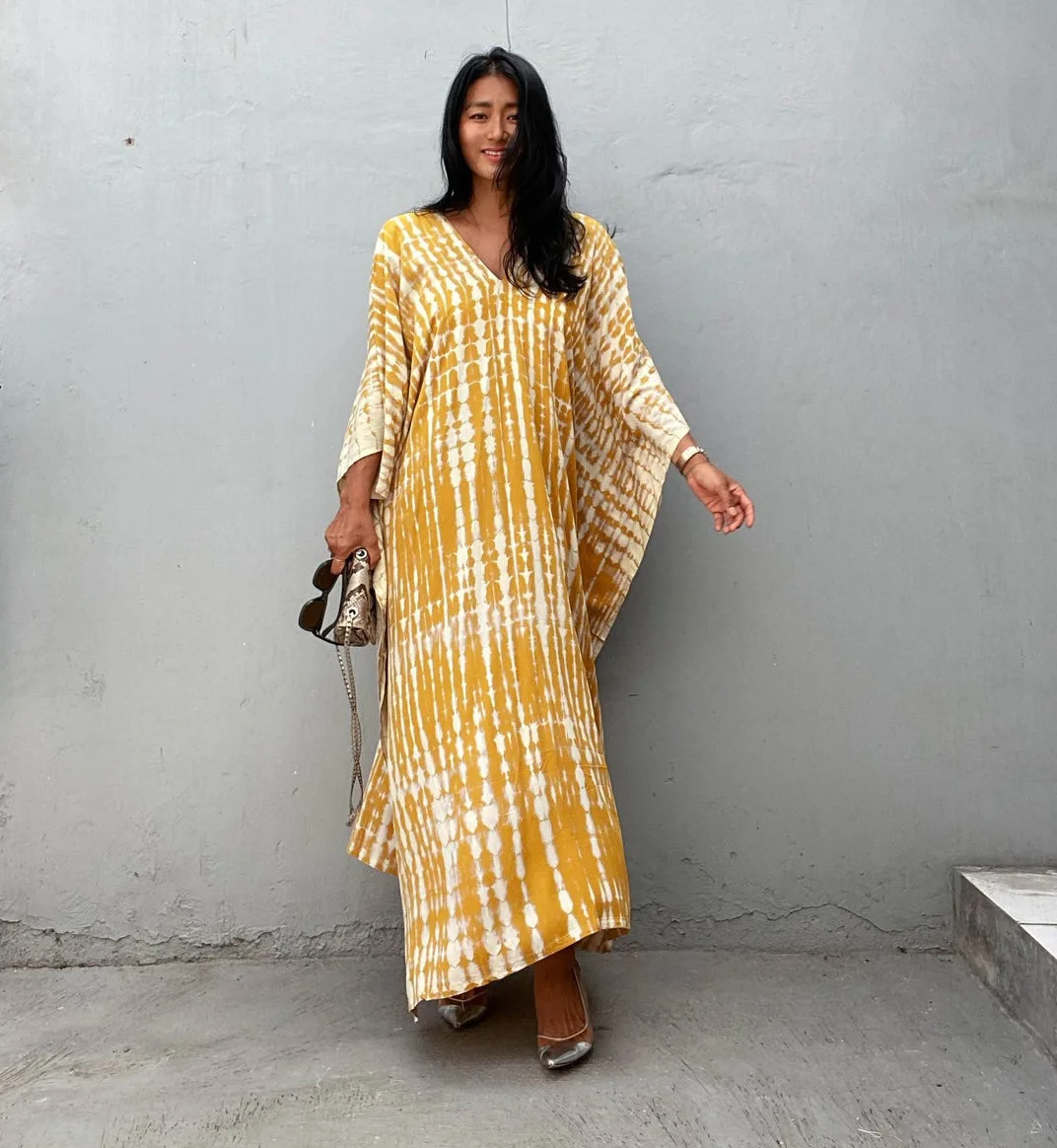 High Quality Wholesale 11 Color Bohemia Style Beach Cover Up Stylish Tie Dye Open Front Long Kimono Swimsuit Cover Up For Women