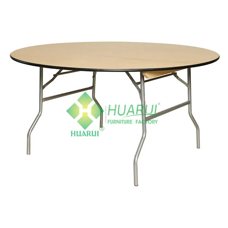 6-10 people Factory Dining Banquet Round Folding Wooden Table