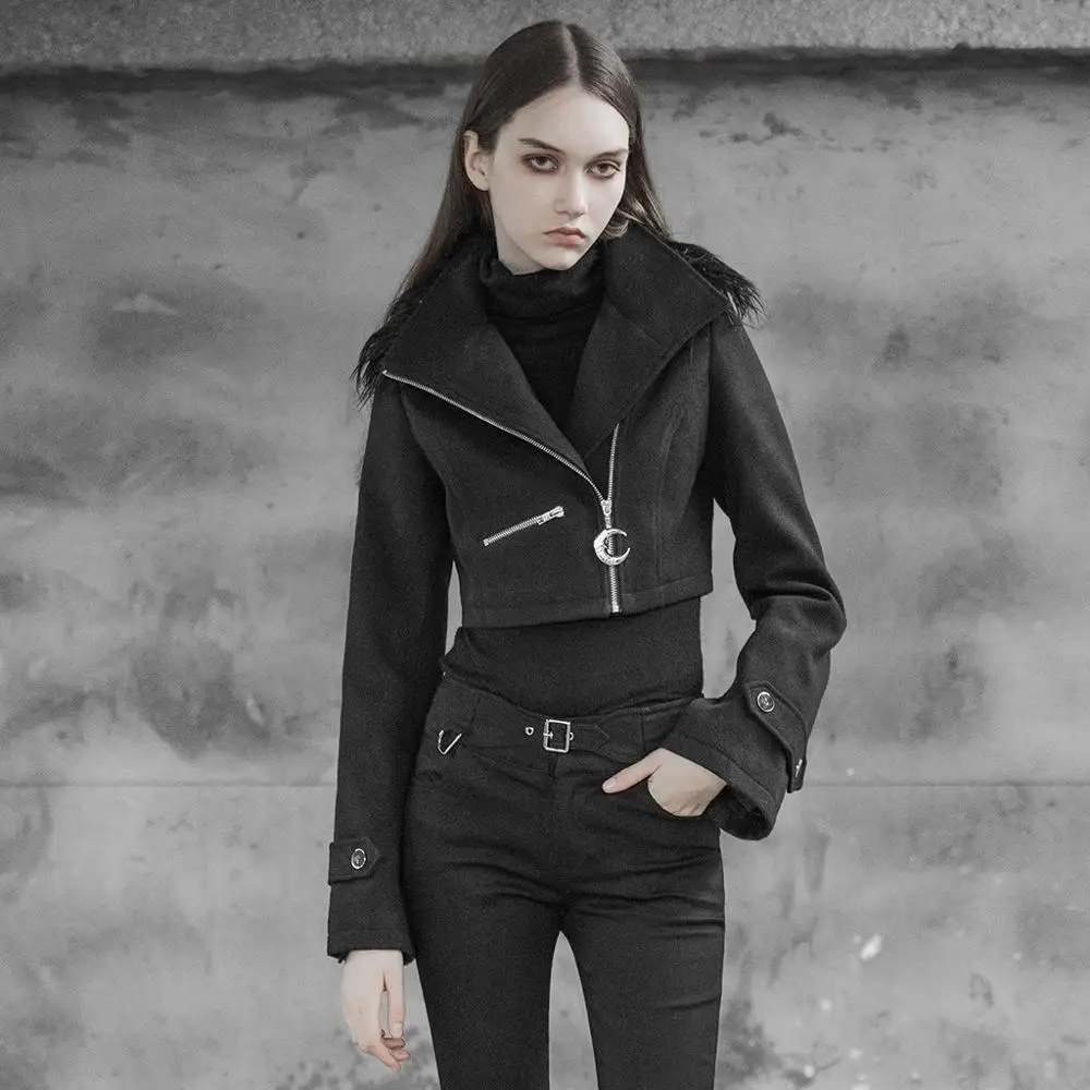 
OPY-379 PUNK RAVE women short mink coat Handsome short collar coat with collar 