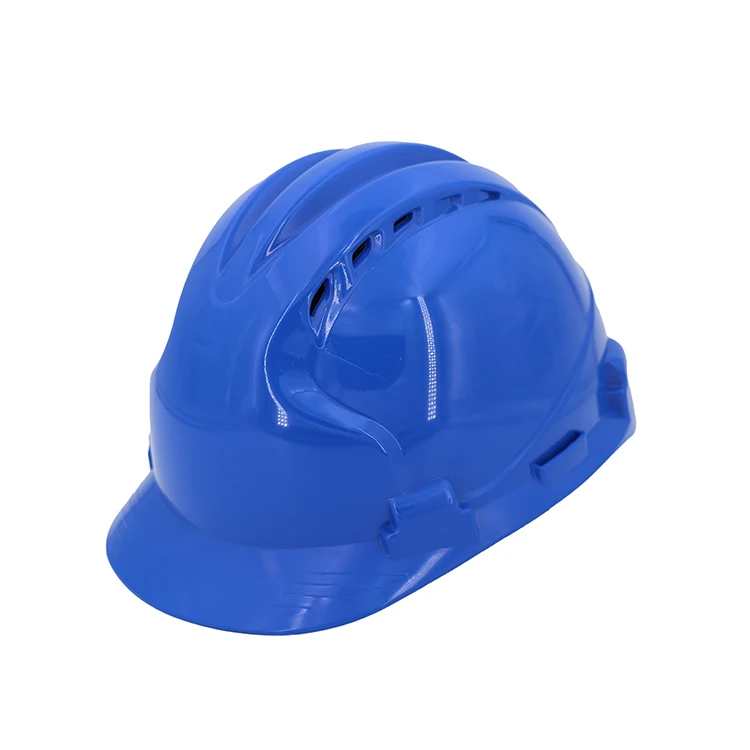 China Wholesale CE En397 Certified ABS Protection hard hat safety helmet With Blue Logo Customized For Construction