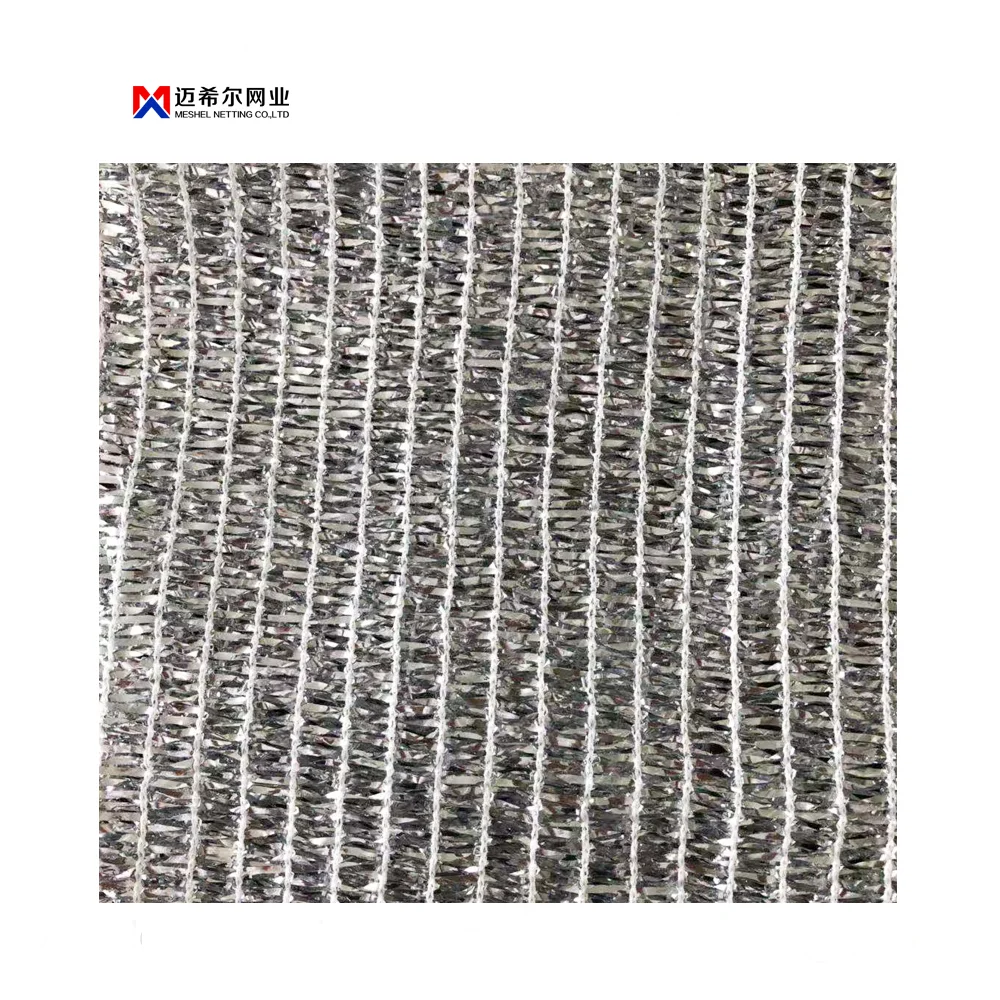 65% Silver Color Aluminum Foil Shade Net For Agriculture Plants Protection, Pe Woven inside use Shadow Shade Mesh 4.3m width