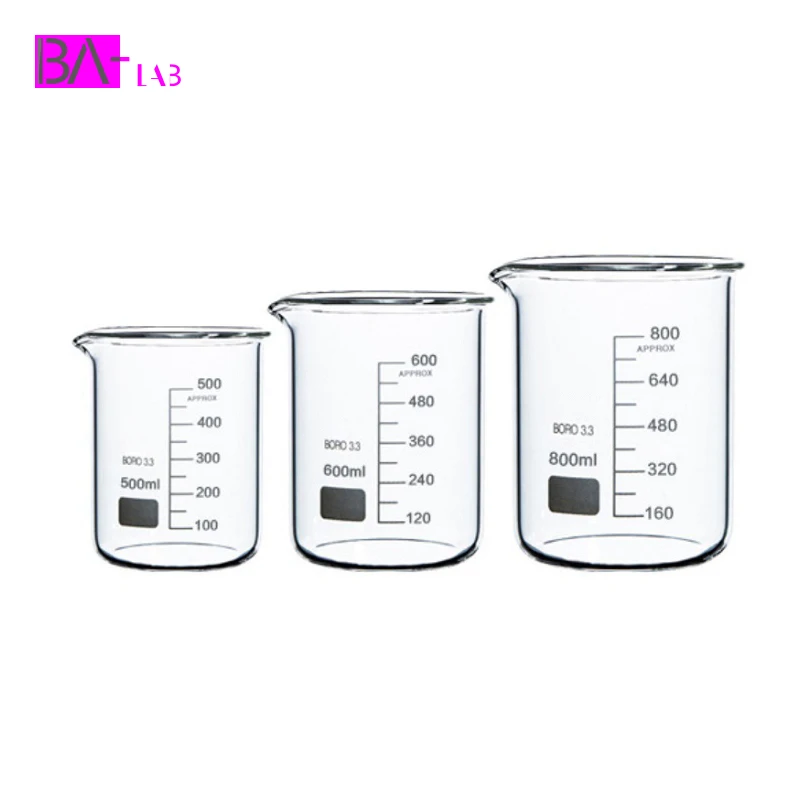 Laboratory Beaker 500ml Hot Sale Low Form Glass Beaker