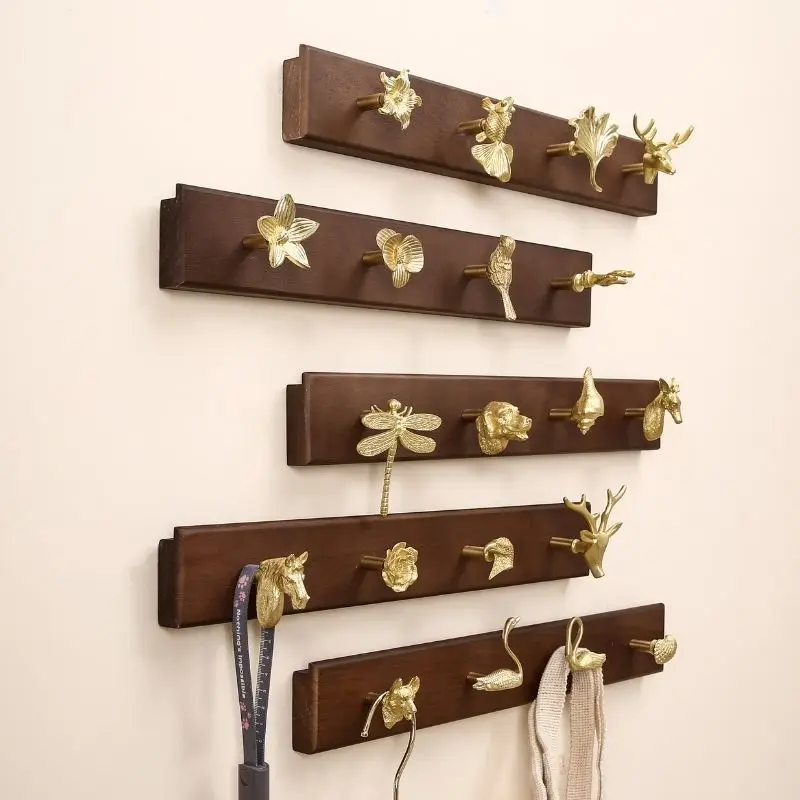 Wholesale Wood And Brass Wall Hook For Hanging Clothes And For Coat Hook Towel Coat Hook With At Best Price
