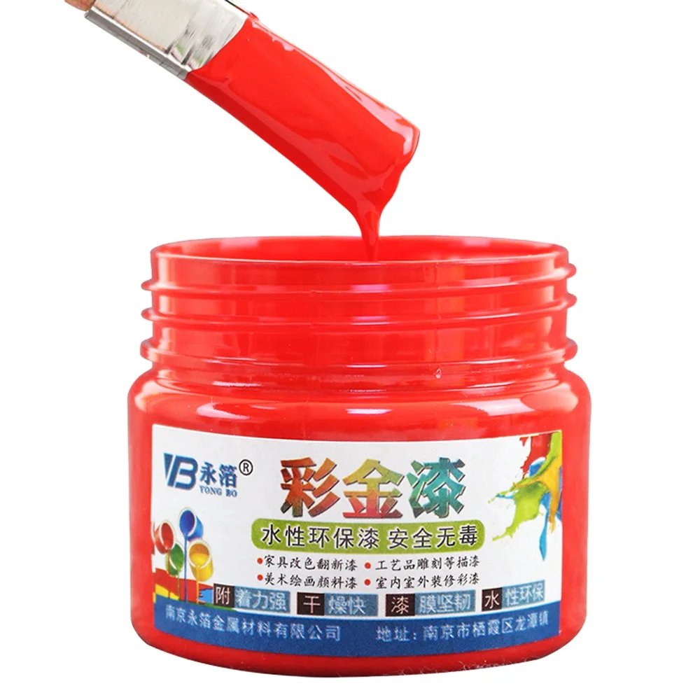 High Quality 100g Red Water based Water-proof Acrylic Wood Varnish Resin Furniture Wall paint