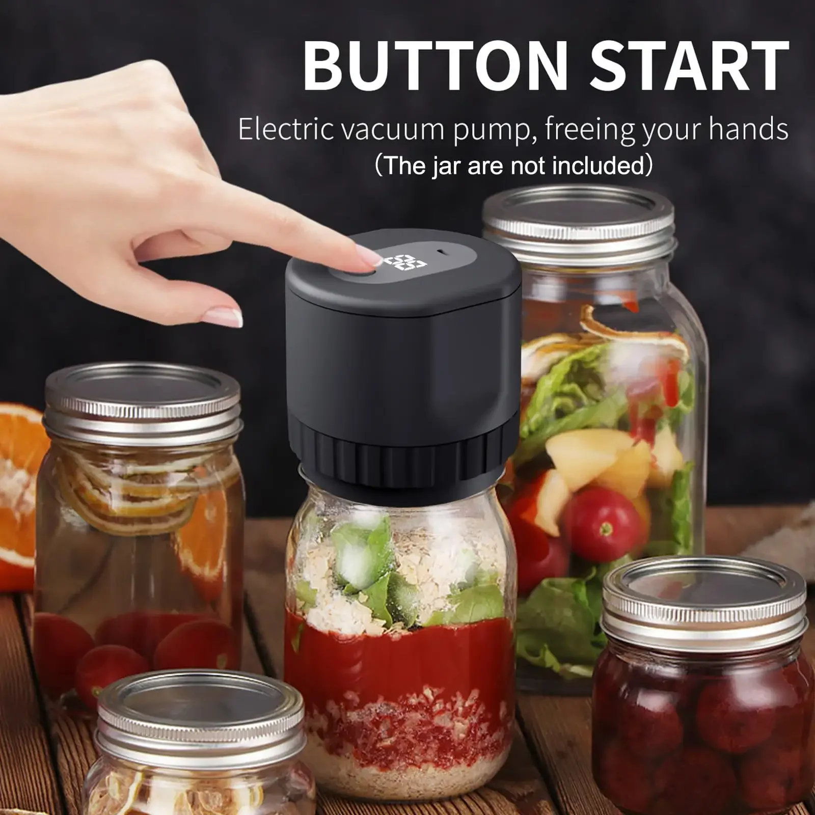 Recycled MINI Automatic Kit Food Storage Electric Mason Jar Vacuum Sealer with Lids