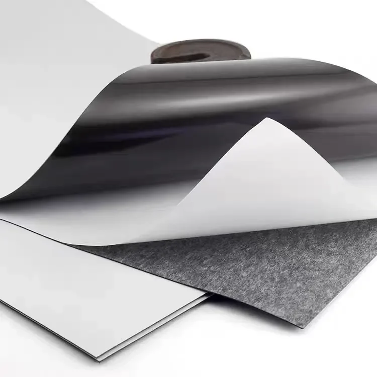 Flexible magnetic strip refrigerator sticker material sheet roll rubber self-adhesive strong magnetic high quality factory