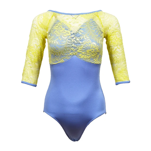 factory sale high quality lace top half sleeve  dance training Grading uniform women Ballet leotard
